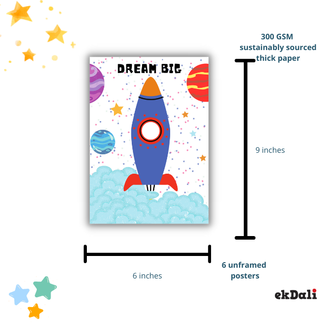 Outer Space Wall Art for Kids Bedroom